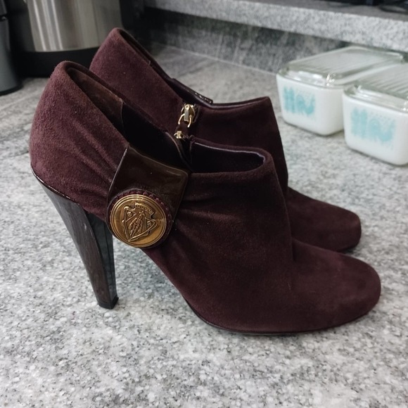 Gucci Hysteria Brown Suede Booties Size 7.5 - Picture 1 of 6
